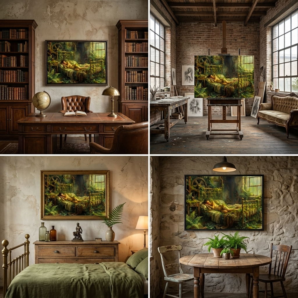 "Overgrown: The Industrial Loneliness" Classical Study Matte Canvas Print | Fine Art Form Study
