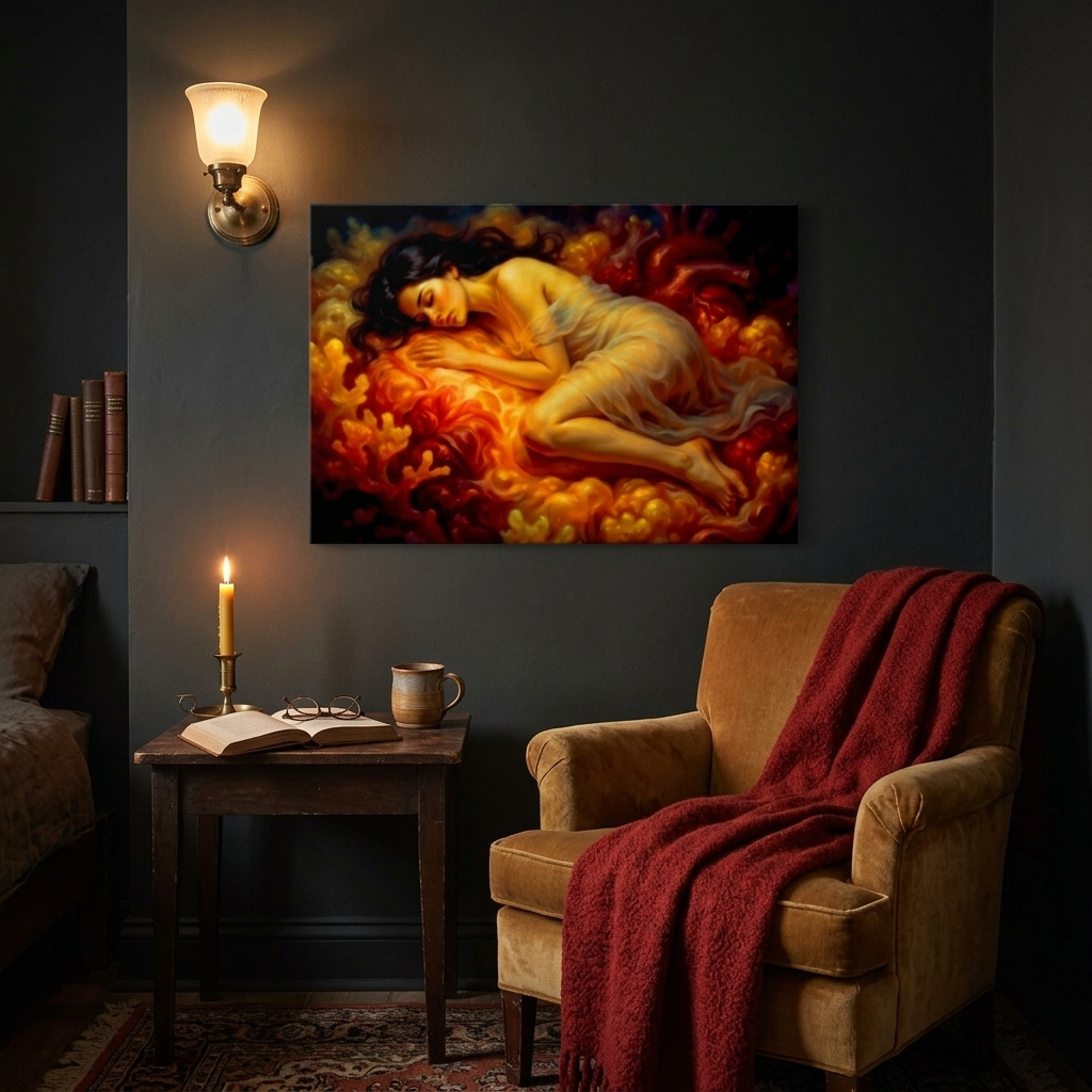"She Sleeps in your Heart" Classical Study Matte Canvas Print | Fine Art Form Study