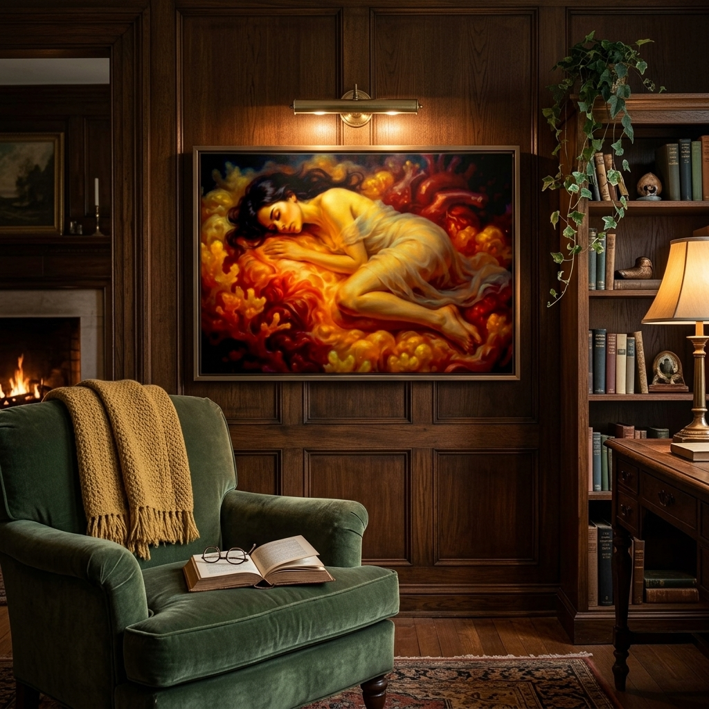 "She Sleeps in your Heart" Classical Study Matte Canvas Print | Fine Art Form Study