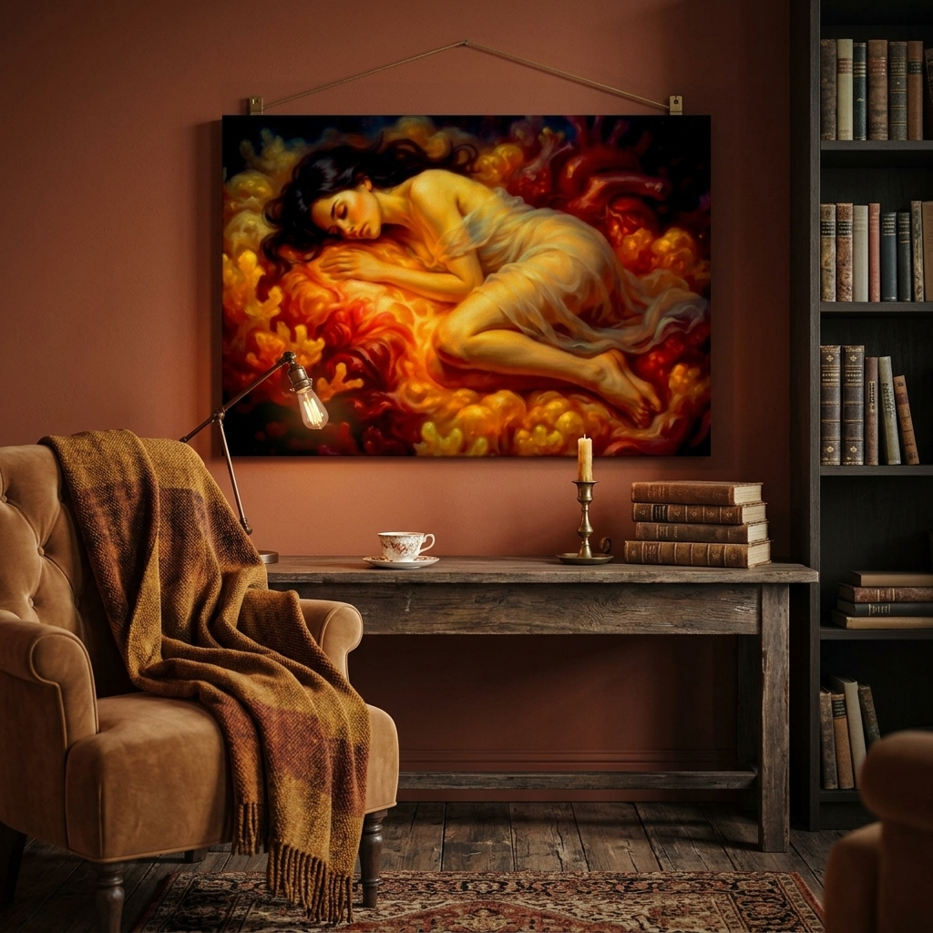"She Sleeps in your Heart" Classical Study Matte Canvas Print | Fine Art Form Study