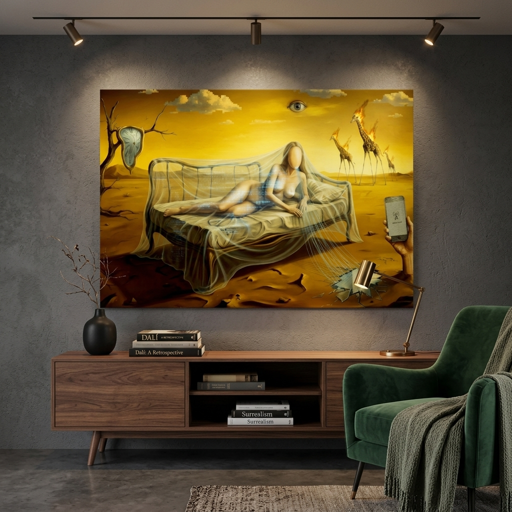 "Signal Lost" Dali style Matte Canvas Print | Fine Art Form Study