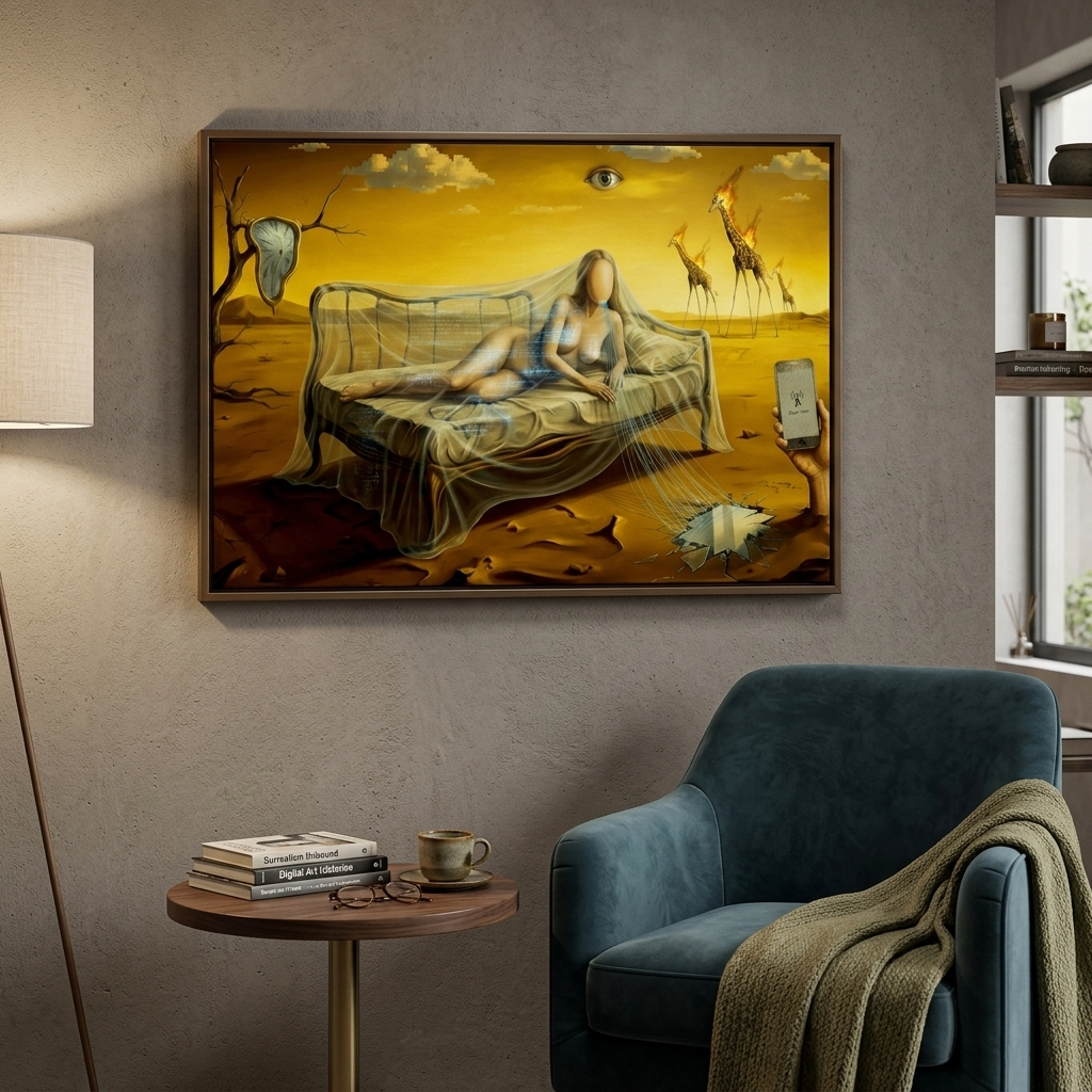 "Signal Lost" Dali style Matte Canvas Print | Fine Art Form Study