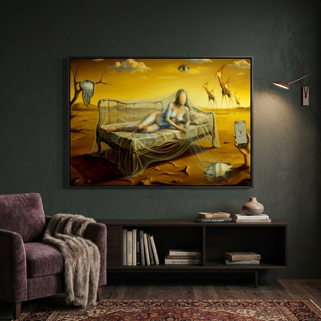 "Signal Lost" Dali style Matte Canvas Print | Fine Art Form Study