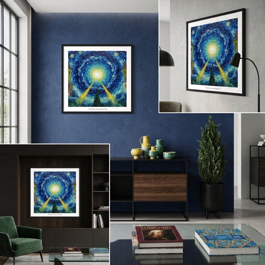 Impression sur toile céleste inspirée de Van Gogh "Le point immobile"